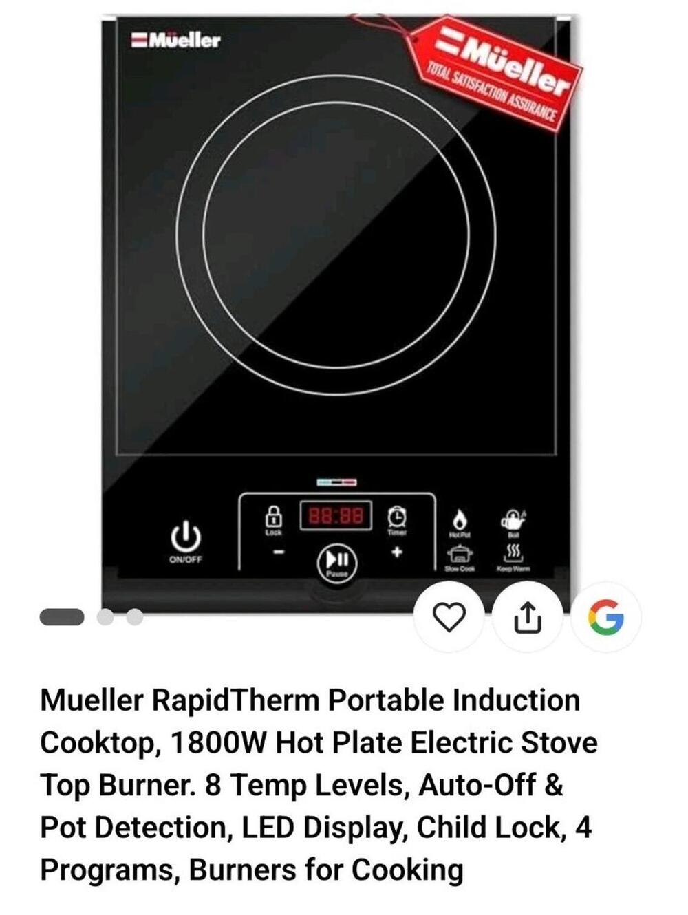 Duxtop 1800W Portable Induction Cooktop Countertop Burner, Black 9100MC/BT-M20B